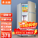 志高（CHIGO）小冰箱迷你小型家用冷藏冷冻两用宿舍出租房用双门办公室电冰箱节能省电 【一级能效】76L金色【三天约一度电】