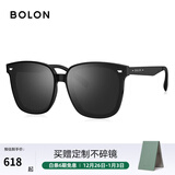 BOLON暴龙眼镜太阳镜防晒墨镜偏光镜男女款韩版经典方框遮阳镜 BL3027 大码BL3037D11-暗黑反光