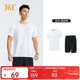 361°跑步运动套装男休闲健身宽松短袖短裤夏季男两件套652414001H-1