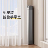 缇欧魔方折叠晾衣架家用阳台收缩式多功能晾衣杆伸缩晒被子神器落地架 【新升级高配款灰色+袜夹+鞋撑】3秒折叠免安装不占地 1.2-1.78m可伸缩&加粗加厚碳钢管&大容量可晒被