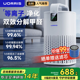 UORRIS德国欧瑞氏空气净化器 除甲醛分解式去烟除菌除异味 母婴家用卧室新房入住专用等负离子去醛净化器 椰奶白【分解式除甲醛丨高效除烟味异味】 等离子杀菌