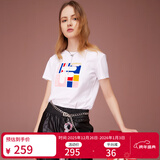 斐乐 斐乐女装官方女士短袖T恤夏季休闲运动内搭t恤运动上衣 标准白-F11W118151F M （165/84A/M）