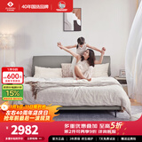 左右现代简约皮床意式1.5米双人床主卧大床婚床组合DR119 影清灰Z1012