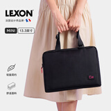 乐上（LEXON）单肩包女手提电脑包13.3英寸内胆包时尚斜挎包轻便商务公文包黑色