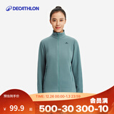 迪卡侬（DECATHLON）保暖户外抓绒衣外套男女运动宽松秋摇粒绒外套冲锋衣内胆 女款-全拉链-青绿色 2XL