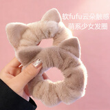 公主密码大肠发圈儿童猫耳毛绒头绳女高马尾高弹力扎头发橡皮筋发绳头饰
