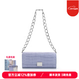 A.Cloud复古鳄鱼纹牛皮奢品链条斜挎女包 送礼物 紫色鳄鱼纹