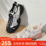 骆驼（CAMEL）丑萌登山鞋女时尚撞色户外休闲鞋 L24S076620 米/银/粉 35