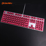达尔优（dareu）EK815机械合金版键盘 有线游戏键盘 电竞键盘0延迟 多键无冲108键单光 洋红色茶轴