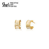 She's茜子饰品栀子花环925银针耳钉小众设计感耳环新年礼物送女友