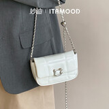 妙迪百搭链条斜挎包轻奢小众高级精致通勤牛皮腋下包女生日情人节礼物