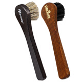 PEDAG 德国上油鞋刷擦皮鞋油马毛刷鞋刷长柄软毛刷子进口刷子马毛刷刷 两只装（自然色+黑色）