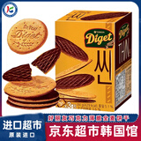 好丽友韩国进口好丽友薄脆巧克力全麦消化饼干84g代餐饱腹网红休闲零食