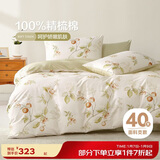博洋家纺床上用品四件套纯棉被套床笠100%棉套件全棉被罩1.8米床春日