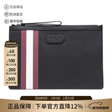 巴利（BALLY）男士PVC手拿包可装电脑男包礼物男 BOLLIS LARGE OF 36 6224351 黑色红白条纹