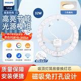 飞利浦（PHILIPS）LED吸顶灯灯芯32W三色调光节能灯盘贴片磁吸改造替换光源灯板模组（直径280mm）