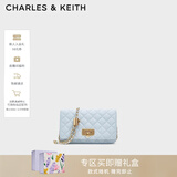 CHARLES&KEITH经典菱格链条小方单肩斜挎包包女包生日礼物新年礼物CK2-70160131 Sea Salt Blue海盐蓝（新色） 小包