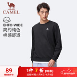 骆驼（CAMEL）长袖圆领套头卫衣男宽松休闲运动打底衫 J13CAYL6063 幻影黑 XL