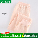AB内衣保暖裤 女士三层夹棉纯棉中厚秋裤打底线裤秋冬棉毛裤T866 淡玉 L