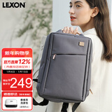 乐上（LEXON）双肩包女14英寸商务笔记本电脑包时尚休闲书包通勤旅行背包银河灰