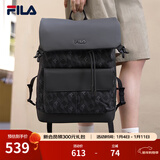 斐乐FILA官方男士背包【黑武士】双肩包防泼水老花轻便大容量电脑包 正黑色-BK XS