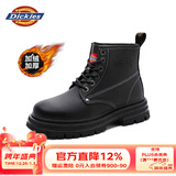 Dickies马丁靴女6孔春季新款短靴 经典光面平底英伦风女靴秋冬新款 28黑色(加绒) 36