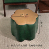 家逸（JIAYI） 实木布艺小凳子沙发脚凳换鞋凳小矮凳穿鞋软坐凳四腿户外休闲凳 梅花圆凳