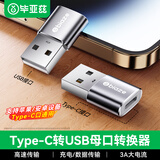 毕亚兹适用USB转Type-C口转接头母头OTG苹果17/16/15快充电线转换器车载carplay硬盘盒小米华为手机耳机