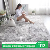 梦蜓长绒丝毛客厅地毯茶几卧室飘窗床边毯垫  简约银灰200*250cm