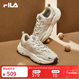 斐乐斐乐女鞋老爹鞋火星鞋潮流复古轻便厚底运动鞋女 奶白/木薯粉-GT 39