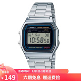 卡西欧（CASIO）手表 经典方块小金表时尚ins复古男表女表情侣表夜光电子表 A158WA-1D 36mm表盘男款
