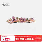 She's茜子发饰鸢尾花朵横夹发卡渐变色花朵发夹头饰情人节礼物送女友