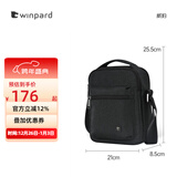 WINPARD威豹男单肩包 时尚男士手提包 休闲斜挎包男日字包潮流商务单背包 黑色B