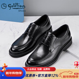 金利来（Goldlion）男鞋秋季大码头层牛皮透气系带大头鞋时尚商务正装男士皮鞋鞋子男 黑色 41