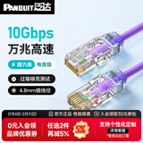 泛达 泛达超六类细网线CAT6A类跳线家用电脑宽带POE监控万兆高速成品线 木槿紫 1米