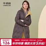 千仞岗秋冬季羽绒服中长款外套女士百搭休闲气质显瘦撞色反季保暖防寒服 哥特灰 S (160)