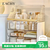 EACHY化妆品收纳盒桌面抽屉式梳妆台置物架护肤品口红透明收纳盒白色
