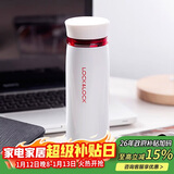 乐扣乐扣（LOCK&LOCK）不锈钢保温杯情侣学生水杯菲特旋转盖轻量杯450ml白红 LHC4131WR