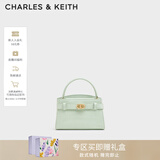 CHARLES&KEITH鳄鱼纹凯莉包手提斜挎婚包包女包生日礼物新年礼物CK2-50270880-1 MINT GREEN薄荷绿色 S