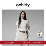 OCHIRLY【特享折扣】澳大利亚100%美丽诺羊毛半高领毛衣女高级冬 米白 L