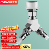 橱卫帮（CVBAB）洗衣机水龙头双用一分二转接头 一进二出三通接头角阀分水器CV623