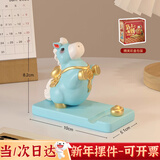 轩缔阁2026马年吉祥物生肖小马摆件新年礼物手机支架桌面公司伴手礼礼品 特价款【蓝色】马上有钱手机支架 乔迁之喜搬家礼物工艺品
