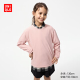 优衣库童装男童女童摇粒绒圆领T恤长袖抓绒481213 11 粉红色 130