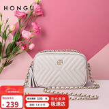 红谷女士包包斜挎包菱格链条包牛皮单肩包流苏包小包  元旦生日礼物