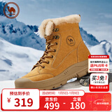 骆驼牌 雪地靴登山防寒保暖加绒工装情侣懒人毛毛鞋P14W307607土黄40