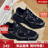 卡帕（Kappa）男鞋冬季运动鞋子男款厚底增高老爹鞋休闲跑步鞋男 黑色 41