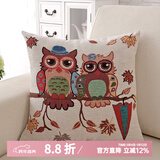 钟爱一生抱枕含芯靠垫办公室靠枕午睡腰枕卡通印花汽车床头靠垫 猫头鹰 45cm*45cm 含枕芯
