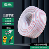 绿族4分水管软管自来水蛇皮管防冻pvc浇地浇菜塑料水管透明网管户外