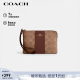 蔻驰（COACH）【品牌直供】女士小号手拿包手腕包棕色 CW854 新年礼物