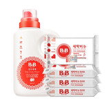 保宁（B&B） 进口婴儿洗衣液洗衣皂肥皂 新生儿衣物清洗1300ml/1500ml/5块皂 1500ml*1瓶+200g*4甘菊
